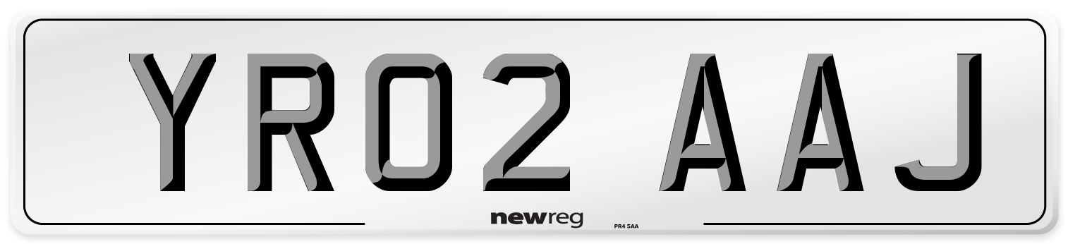 YR02 AAJ Number Plate from New Reg